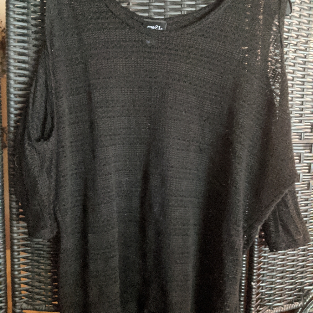 Black cold shoulder top